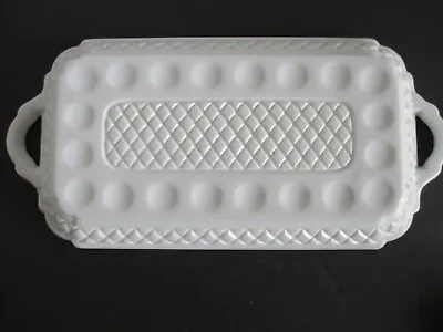 Vintage White Milk Glass Tray - 10 X 5  Thumbprint By McKee • $15