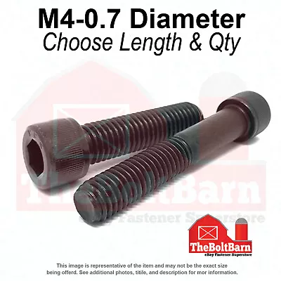 M4-0.7 Class 12.9 Coarse Socket Head Cap Screws Black Oxide(Choose Length & Qty) • $7.50