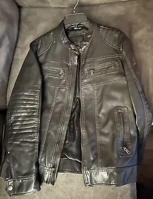 Marc Anthony Faux Leather Motorcycle Moto Jacket Size Small • $9.99