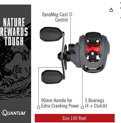 Quantum Invade Size 100 5 Bearing Right Hand Bait Cast Reel • $29.95