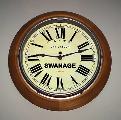 London South Western Railway LSWR Style Wooden Clock Swanage Station • £65