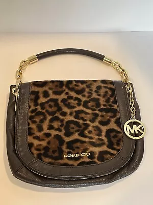 Michael Kors Leopard Hair Calf Handbag Shoulder Bag Purse EUC Authentic • $115