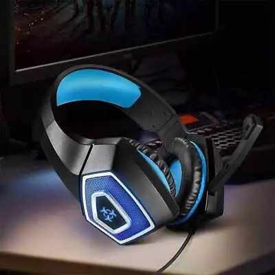 Gaming Headset For Xbox One PS5 PS4 Nintendo Switch PC 3.5mm Mic Headphones LED • $40.18