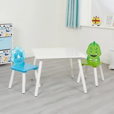 Kids Wooden Table And Chairs Set Dinosaur Theme • £54.99