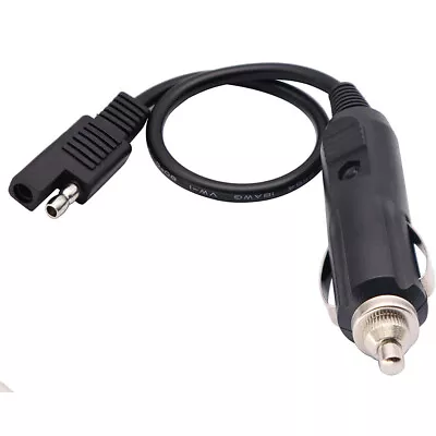 30cm SAE To Car Cigarette Lighter Socket Male Battery Power Cable Adapter Plug • £3.59