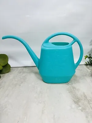 Vintage Style Bloem Aqua Rite Watering Can 56 Oz Calypso Turquoise Aqua Foliage • $19.99