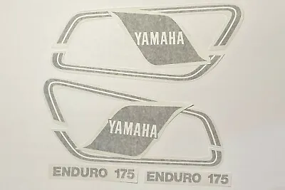1978 Yamaha DT175 Enduro Fuel Tank Decals SET BLACK COLOR OEM SPECS NOS STYLE • $49.99