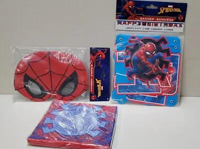 Spiderman Birthday Party Supplies- Banner Masks & Napkins. • $17.94
