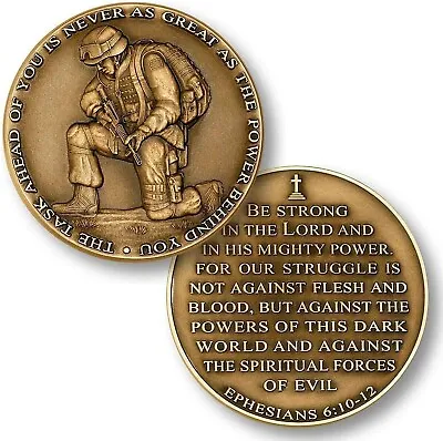 The Task Ahead Challenge Coin Military Collector's Medallion Ephesians 6:10-12 • $12.95