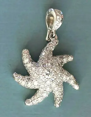 LARGE Designer MIMI SO 18K White Gold Diamond STARFISH Necklace Pendant Enhancer • $2799