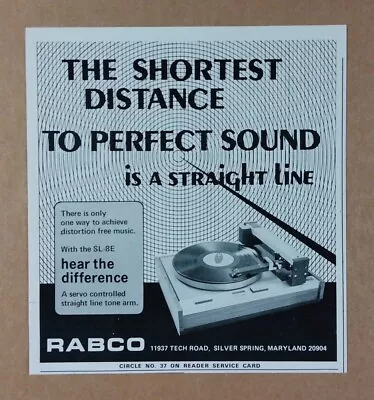 1971 Rabco SL-8E Turntable Vintage Print Ad • $9.99