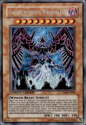 EARTHBOUND IMMORTAL WIRAQOCHA RASCA CT06-EN004 LTD ED SECRET RARE Yugioh • £2.99