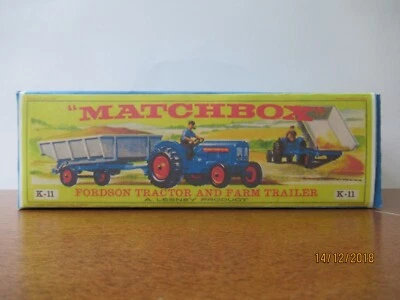 £3.85 • Buy Matchbox King Size No   K11 Fordson Tractor And Trailer.    Repro Box.