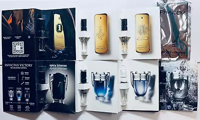 Paco Rabanne Men Perfume Collection Sample Spray Vials 1.5ml/0.05oz 8pc Set • $32.95