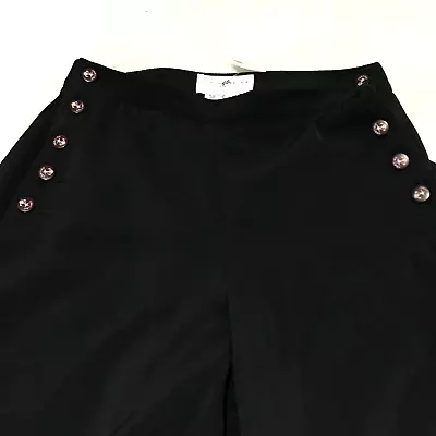 Vertigo France Womens Pants Size 6 Black High Rise Buttons Front 33.5 Inseam NWT • $29.99