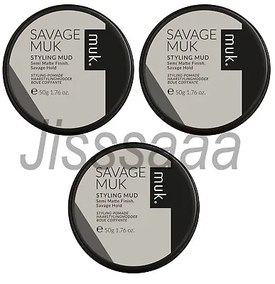 $60.95 • Buy SAVAGE MUK 3 X 95g Strong Savage Hold Semi Matte Finish Genuine Muk Product