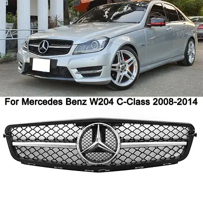  Black Chrome AMG Grill For Mercedes-Benz W204 C250 C300 C350 2008-2014 W/Emblem • $61.75