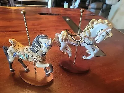 Vintage Franklin Mint Porcelain Carousel Horses Lot Of 2 • $5