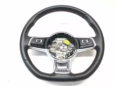 Black Leather Steering Wheel 5gm419091cr Vw Gti Automatic 19-21 !missing Button! • $217.36