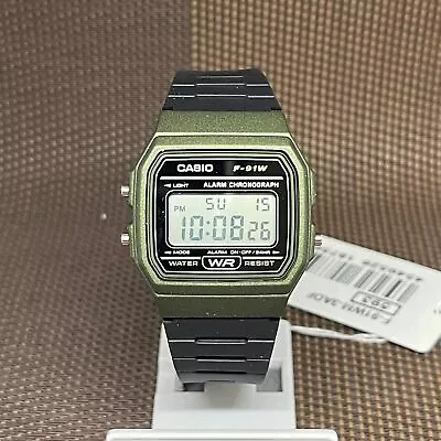 Casio F-91WM-3A Vintage Series Digital Black Resin Alarm Stopwatch Light Watch • $33.46