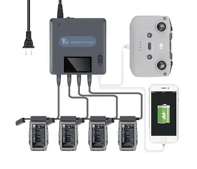 $99 • Buy 6 In 1 Battery Charger With LCD Screen & Storage Mode For DJI Mavic Air 2/ 2sS A