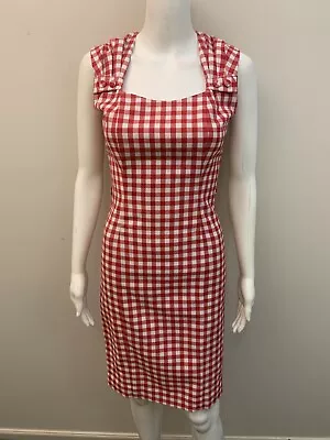 Review Red/white Check Dress Size 6    (# 162) • $29.99