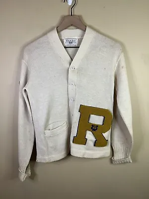 VTG Robert Bruce Wool Varsity Cardigan Letterman Sweater Small-A84 • $30