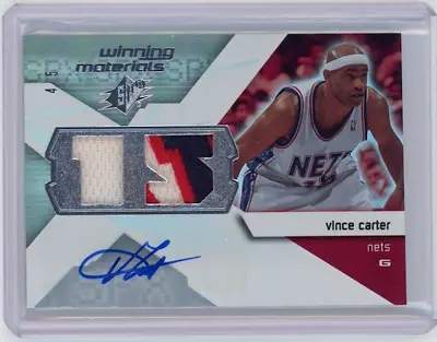 VINCE CARTER 2008-09 Upper Deck SPx Game Used Patch Auto /5 Nets WMJ-VC • $299.95