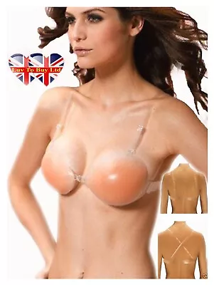 £9.99 • Buy Silicone Bra, Non Adhesive Bra, Invisible Bra, With 3 Straps .Size; A B C D,Cup 
