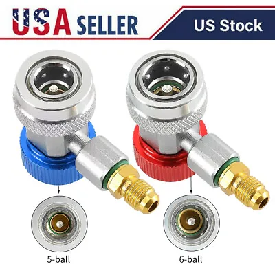 2Pack R134A Quick Connector Adapter Coupler Auto AC Manifold Gauge Low/High HVAC • $13.99