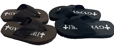 2 Pack Gypsy Soule Flip-Flops 1in Traction Thong Sandals Black & Brown - New • $19.99