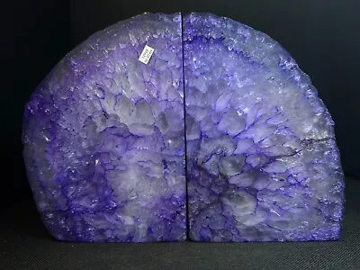 £58 • Buy A Pair Of Polished Purple Agate Bookends- Statement Piece, Home Décor