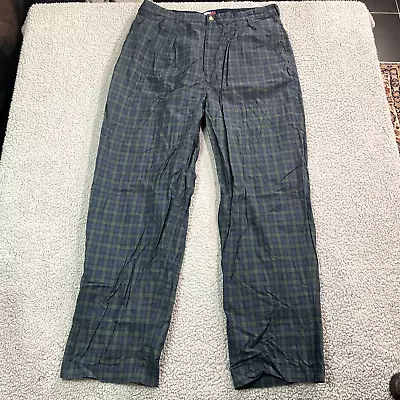 Tommy Hilfiger Men's Pants Plaid Green Straight Golf Punk 38x32 • $19.99