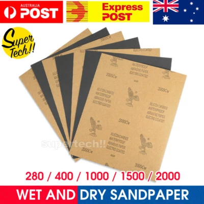 10x280 400 1000 1500 2000 Grit Wet Dry Paper Sandpaper Sanding Paper Mixed Grade • $9.65