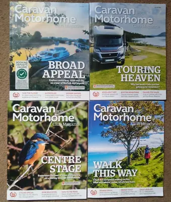 4 X Caravan & Motorhome Club Magazine 2023 Job Lot / Bundle Apriljunejuly Aug. • £9.99