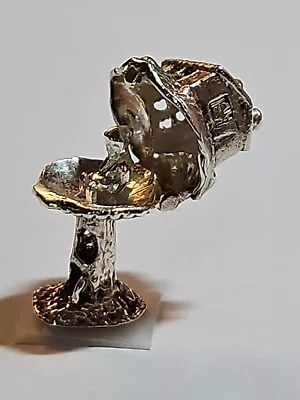 STERLING Silver Toad Stool Tree House Charm Opens Elf Inside Mushroom Pixie VTG. • $69.99