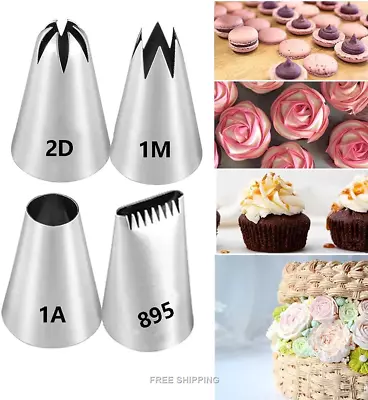 Cake Decorating Large Icing Piping Nozzle Set4 Cake Piping Nozzles Tips Kit For • £7.04