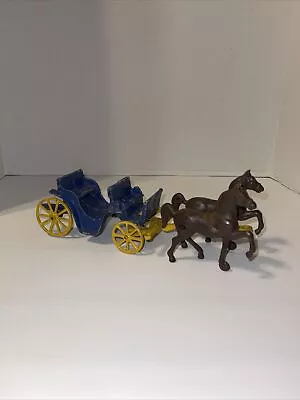 Vintage 1940’s Stanley Toys Cast Iron Horse Drawn Surrey Carriage Made In USA • $65