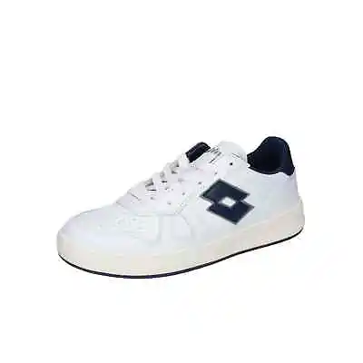 Shoes Men LOTTO Sneakers White Leather Blue EY45 • £71.79