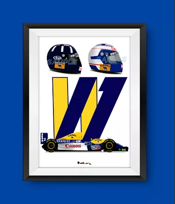 Alain Prost Damon Hill Williams FW15C F1 Team Print - Scuderia GP • £24