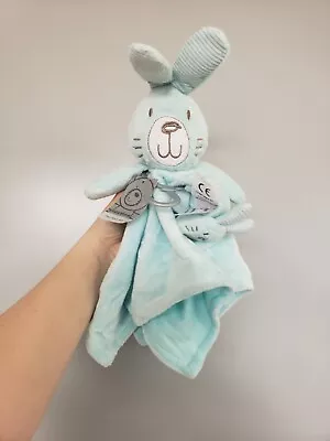 Matalan Bunny Rabbit Blue Mint Green Baby Comforter Blanket Soother • £30