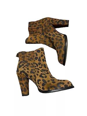 Zara Women’s 7.5 (38) Brown Cheetah Print Heeled Ankle Boots.Excellent Condition • $24.99