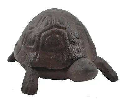 Turtle Hide A Key Box Distressed Brown Cast Iron Garden Decor Figure Figurine • $12.98