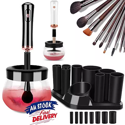 Electric Makeup Brush Cleaner & Dryer Machine Set Includes Brush Collar Stand AU • $32.99