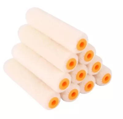 Velour/Mohair Paint Roller Sleeves (Short Pile) X10 | Mini/Small 4 Inch - TIJAR • £7.95