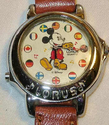 Vintage Lorus Disney Mickey Mouse Watch 80s It's A Small World • $9.99