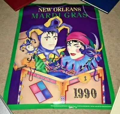 Vintage Gorgeous New Orleans 1990 Mardi Gras Poster Michael Hunt • $45