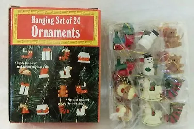 24 Vintage Miniature Christmas Tree Ornaments Giftco Dollhouse 1/2  Tall NOS  • $14.99