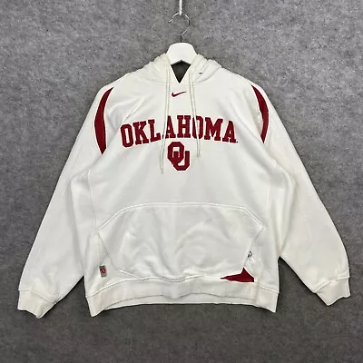 £13.49 • Buy Nike Hoodie Mens Medium White Team Pullover Oklahoma University Centre Swoosh