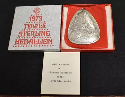 1973 Towle Sterling Silver 3 French Hens Christmas Medallion W/ Original Box • $9.99